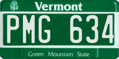 VT license plate PMG634