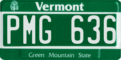 VT license plate PMG636