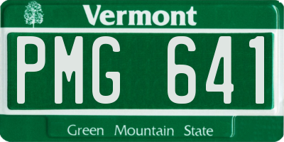 VT license plate PMG641