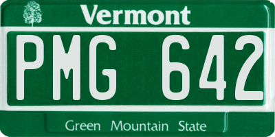 VT license plate PMG642