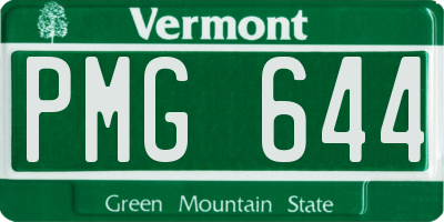 VT license plate PMG644