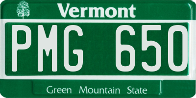 VT license plate PMG650