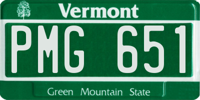 VT license plate PMG651