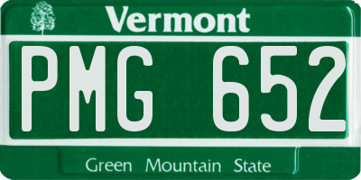 VT license plate PMG652