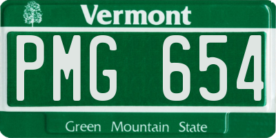 VT license plate PMG654