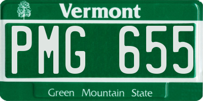 VT license plate PMG655
