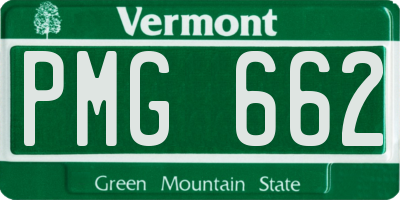 VT license plate PMG662