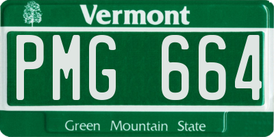 VT license plate PMG664