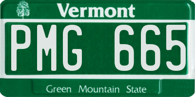 VT license plate PMG665