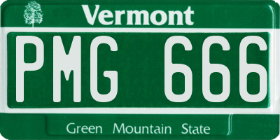 VT license plate PMG666
