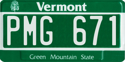 VT license plate PMG671
