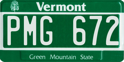 VT license plate PMG672