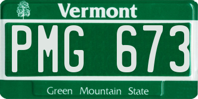 VT license plate PMG673