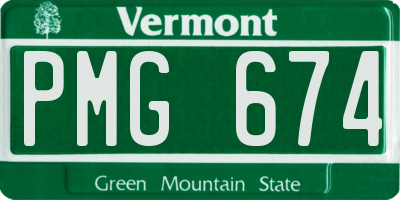 VT license plate PMG674