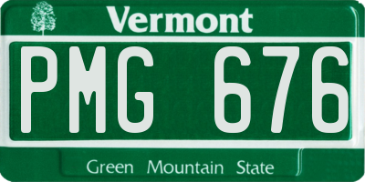 VT license plate PMG676
