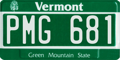 VT license plate PMG681