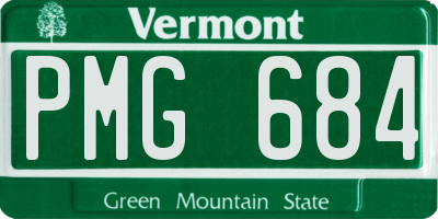 VT license plate PMG684