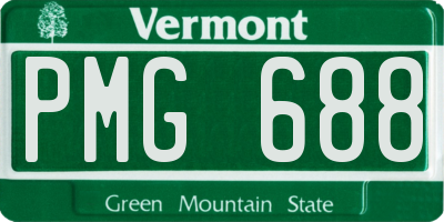VT license plate PMG688