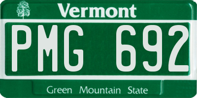 VT license plate PMG692