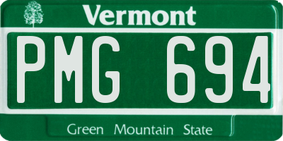 VT license plate PMG694