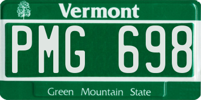 VT license plate PMG698