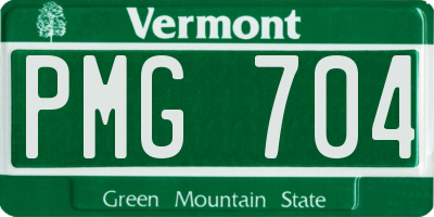 VT license plate PMG704