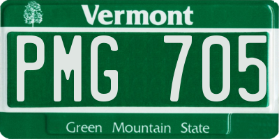 VT license plate PMG705