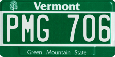 VT license plate PMG706