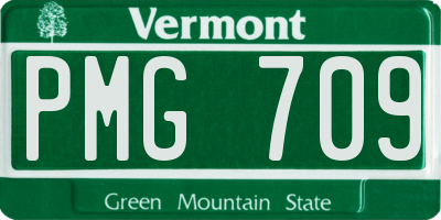 VT license plate PMG709