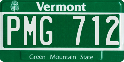 VT license plate PMG712