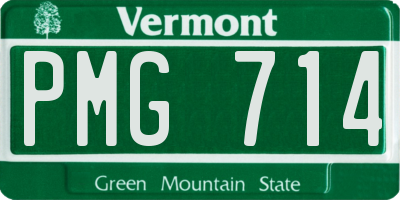 VT license plate PMG714