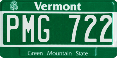 VT license plate PMG722