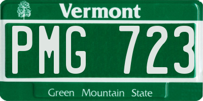 VT license plate PMG723