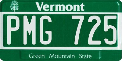 VT license plate PMG725