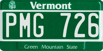 VT license plate PMG726