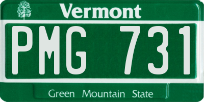 VT license plate PMG731
