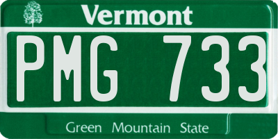 VT license plate PMG733