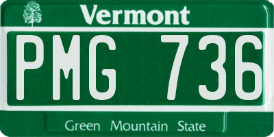 VT license plate PMG736