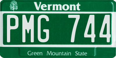 VT license plate PMG744