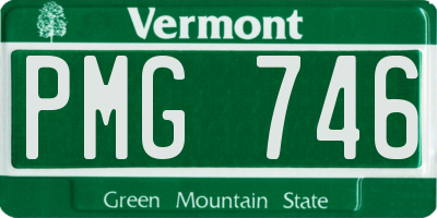 VT license plate PMG746
