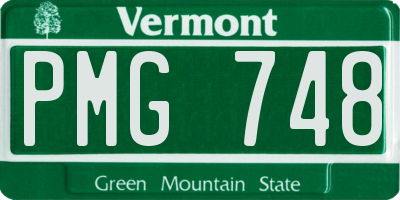 VT license plate PMG748