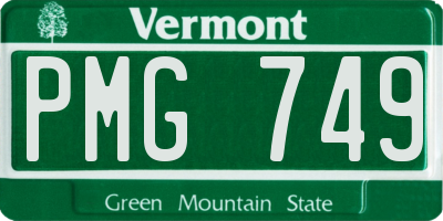 VT license plate PMG749