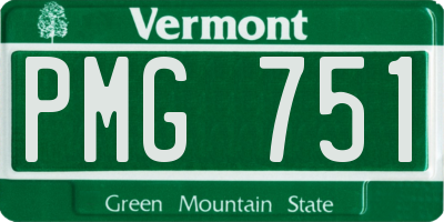 VT license plate PMG751