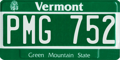 VT license plate PMG752