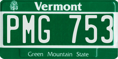 VT license plate PMG753