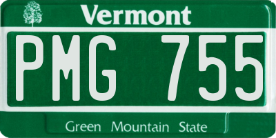 VT license plate PMG755