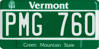 VT license plate PMG760