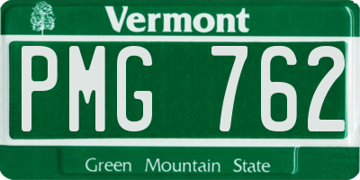 VT license plate PMG762