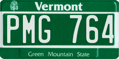 VT license plate PMG764