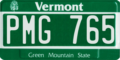 VT license plate PMG765